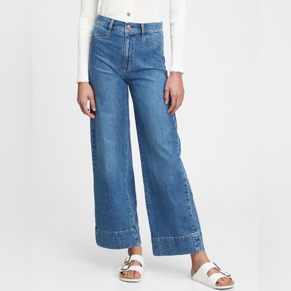 GAP high waisted, Wide-Leg Sky high Blue Denim Jeans SUPER flattering